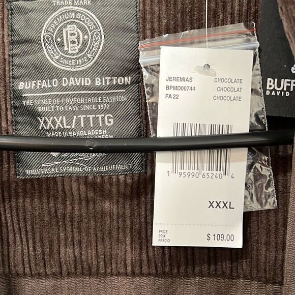 Buffalo David Bitton NWT Jeremias Corduroy Shirt Jacket Sz XXXL - Picture 4 of 6